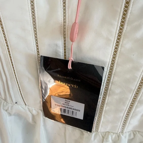 HOUSE OF CB Samia White Maxi Dress Size L+ NWT - Picture 4 of 5
